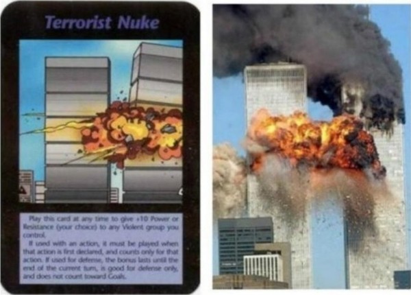 인터넷상에서 '일루미나티 카드'가 9·11 테러를 예고했다는 주장이 담긴 이미지